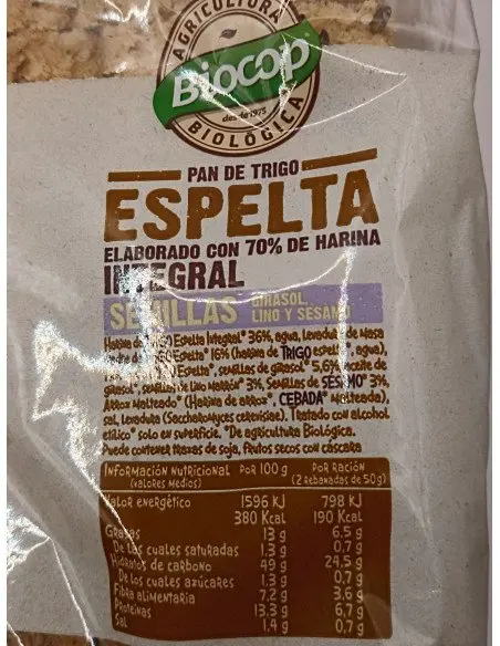 Pan de Molde Trigo Espelta Integral Desayunos 4,55&nbsp;€ Tuladeliaeco Productos ecológicos