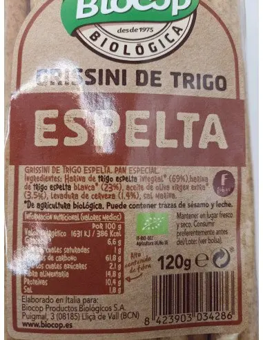 Grissini de Trigo Espelta Galletas Saladas y Crackers 2,99&nbsp;€ Tuladeliaeco Productos ecológicos